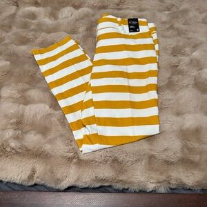 NWT NYC Yellow and White Striped Women's Ankle Pants size 6